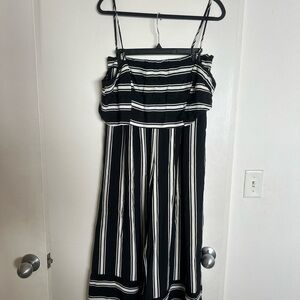 Black and White Striped Two Piece Set